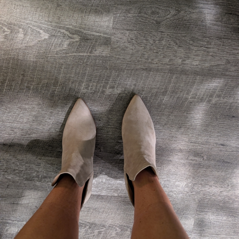 Steve Madden Taupe Suede Ankle Booties - Picture 2 of 7